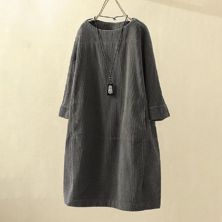 Drune LUNA - Vintage Herbst Kord Midikleid