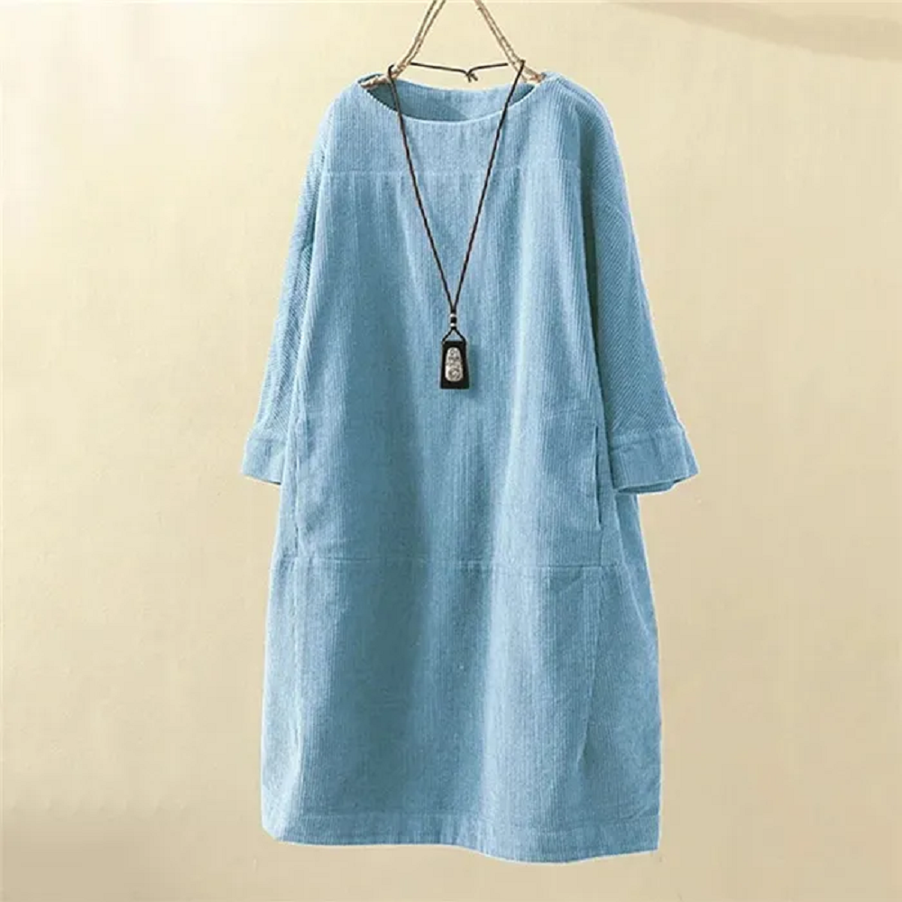 Drune LUNA - Vintage Herbst Kord Midikleid