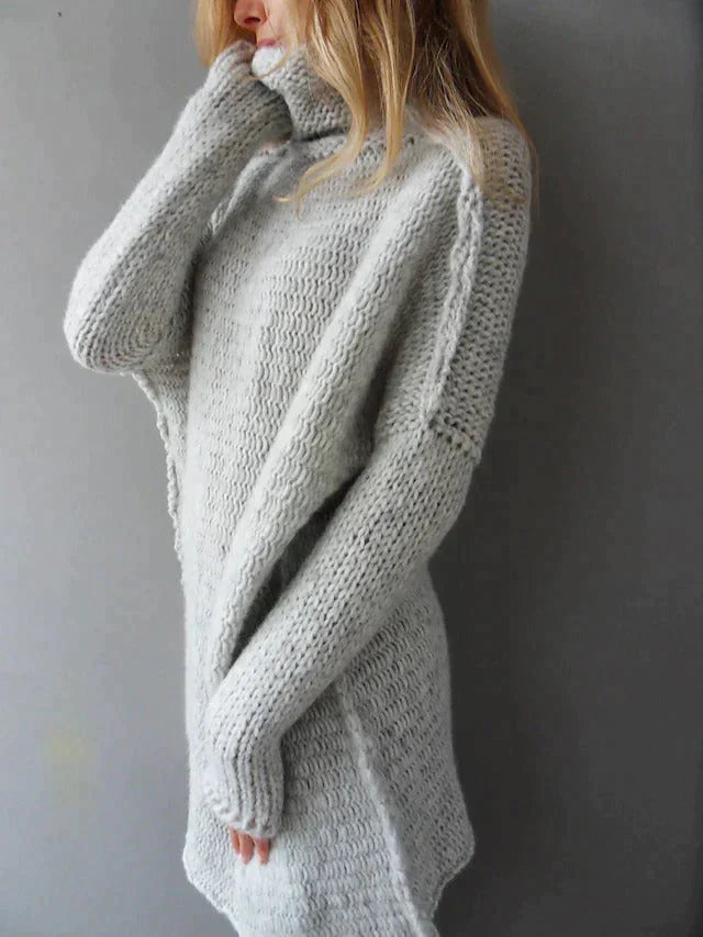 Drune - Grauer übergroßer Pullover mit Rollkragen