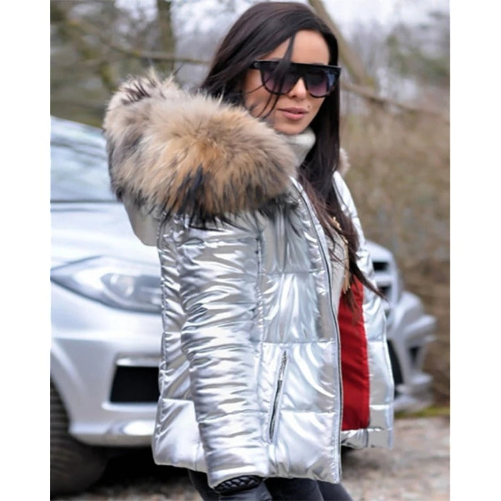 Drune - Paris -Stylische Jacke mit Kunstfellfutter, Kapuze und Kragen
